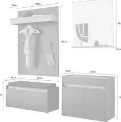Home affaire Garderoben-Set »GIRON/CiTY, moderne Garderobe, Komplettset mit viel Stauraum« Komplett-Set, 4 Stk. tlg.