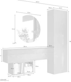 Home affaire Garderoben-Set »Infinity, 4tlg. Breite 192 cm, Höhe 186 cm, moderne Garderobe« Spar-Set, 4 Stk. tlg.