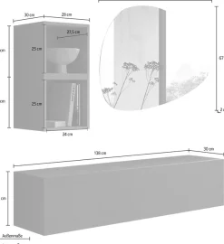 Home affaire Garderoben-Set »Infinity, 3tlg. Breite 138 cm, Höhe variabel, moderne Garderobe« Spar-Set, 3 Stk. tlg.