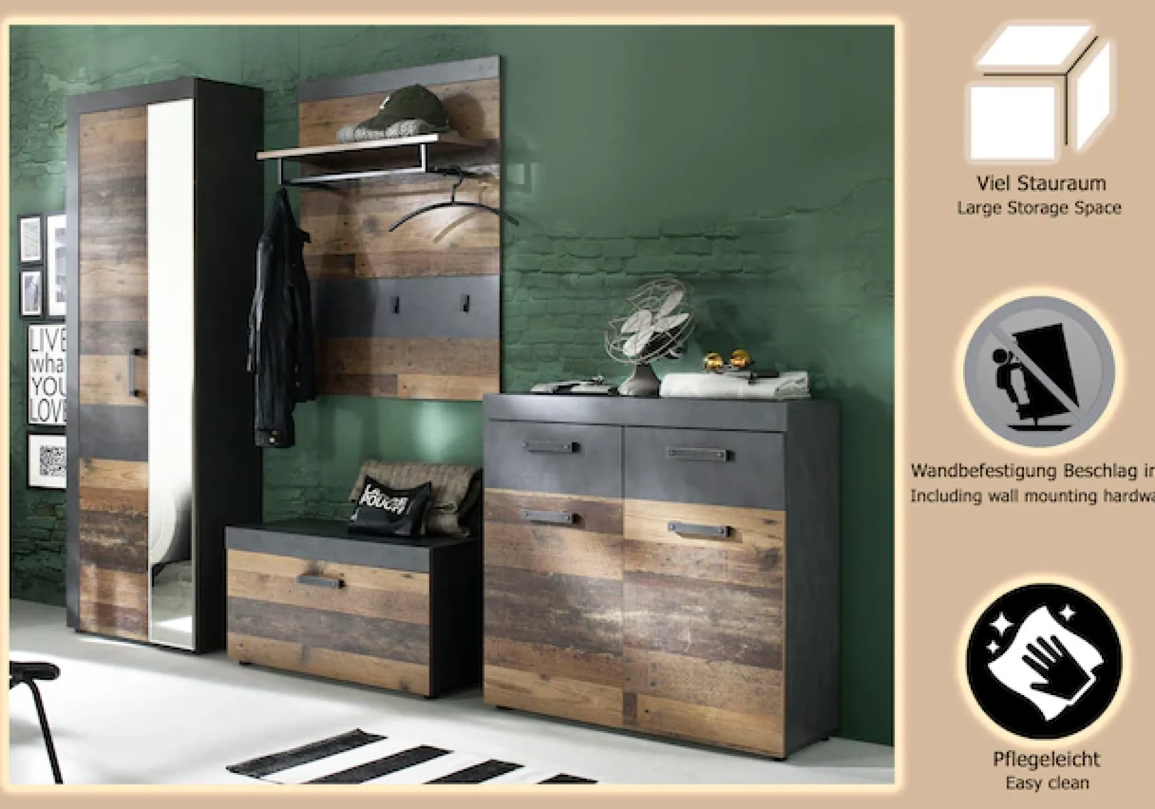 Home affaire Garderoben-Set »Ilana« Set, 4 Stk. tlg.