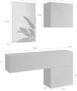 Home affaire Garderoben-Set »Infinity, 4tlg. Breite 138 cm, Höhe variabel, moderne Garderobe« Spar-Set, 4 Stk. tlg.