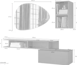 Home affaire Garderoben-Set »Infinity, 4tlg. Breite 150 cm, Höhe variabel, moderne Garderobe« Spar-Set, 4 Stk. tlg.