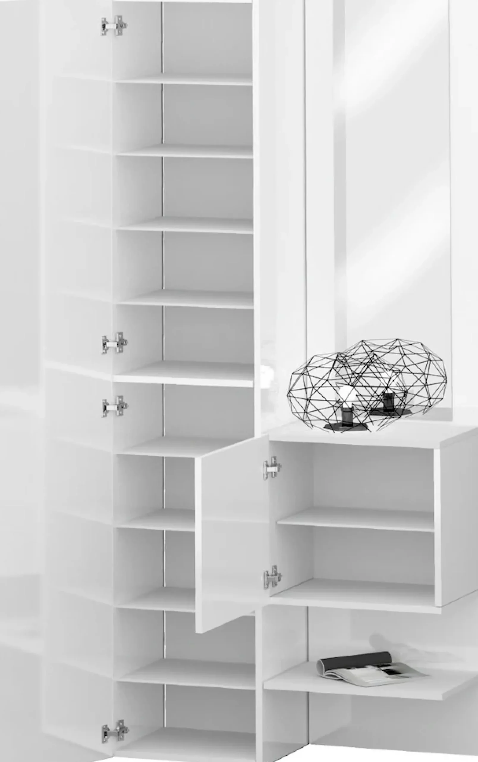 Home affaire Garderoben-Set »Kompakt« 2-er set: großer Schuhschrank,kleiner Schuhfach mit Spiegel und Ablage, 2 Stk. tlg.