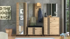 Home affaire Garderoben-Set »LAVAL, Flurmöbel, Dielenmöbel, Flurschrank, Flurgarderobe B= 221 cm« 5tlg, 5 Stk. tlg.