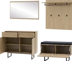 Home affaire Garderoben-Set »Lund, moderne Garderobe, Komplettset mit viel Stauraum« Set, 4 Stk. tlg.