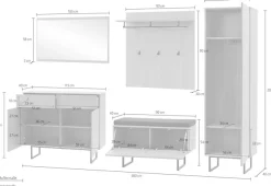 Home affaire Garderoben-Set »Lund, moderne Garderobe, Komplettset mit viel Stauraum« Set, 5 Stk. tlg.