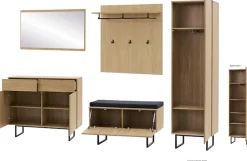 Home affaire Garderoben-Set »Lund, moderne Garderobe, Komplettset mit viel Stauraum« Set, 5 Stk. tlg.