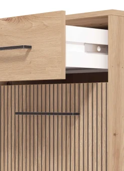 Home affaire Garderoben-Set »Landes, Schrank, Schuhbank mit Kissen, Paneel, Spiegel und Kommode« Komplett-Set, 5 Stk. tlg.