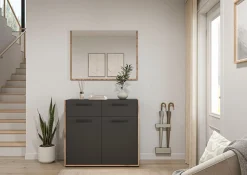 Home affaire Garderoben-Set »MUSTA, 2-teilig, bestehend aus: Kommode & Garderobenspiegel«