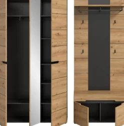 Home affaire Garderoben-Set »REHAT, TOPSELLER!, 3-teilig, Breite 200 cm, individuell stellbar« Set, best. aus: Garderobenschrank, Sitzbank & Garderobenpaneel, 3 Stk. tlg.