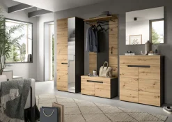 Home affaire Garderoben-Set »REHAT, TOPSELLER!, 3-teilig, Breite 160 cm, individuell erweiterbar« Set, bestehend aus: Garderobenschrank, Sitzbank und Paneel, 3 Stk. tlg.