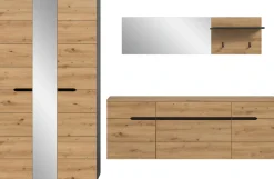 Home affaire Garderoben-Set »REHAT, TOPSELLER!, 3-teilig, Breite 296 cm, individuell stellbar« Set, best. aus: Garderobenschrank, Hängeschrank & Garderobenpaneel, 3 Stk. tlg.