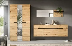 Home affaire Garderoben-Set »REHAT, TOPSELLER!, 3-teilig, Breite 296 cm, individuell stellbar« Set, best. aus: Garderobenschrank, Hängeschrank & Garderobenpaneel, 3 Stk. tlg.