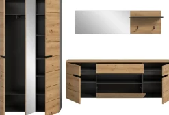 Home affaire Garderoben-Set »REHAT, TOPSELLER!, 3-teilig, Breite 296 cm, individuell stellbar« Set, best. aus: Garderobenschrank, Hängeschrank & Garderobenpaneel, 3 Stk. tlg.