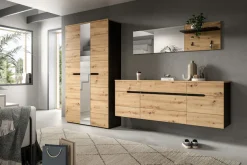 Home affaire Garderoben-Set »REHAT, TOPSELLER!, 3-teilig, Breite 296 cm, individuell stellbar« Set, best. aus: Garderobenschrank, Hängeschrank & Garderobenpaneel, 3 Stk. tlg.