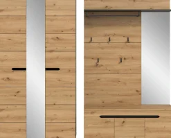 Home affaire Garderoben-Set »REHAT, TOPSELLER!, 3-teilig, Breite 240 cm, individuell stellbar« Set, best. aus: Garderobenschrank, Sitzbank & Garderobenpaneel, 3 Stk. tlg.