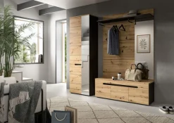 Home affaire Garderoben-Set »REHAT, TOPSELLER!, 3-teilig, Breite 200 cm, individuell stellbar« Set, best. aus: Garderobenschrank, Sitzbank & Garderobenpaneel, 3 Stk. tlg.