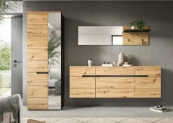 Home affaire Garderoben-Set »REHAT, TOPSELLER!, 3-teilig, Breite 256 cm, individuell stellbar« Set, best. aus: Garderobenschrank, Hängeschrank & Garderobenpaneel, 3 Stk. tlg.
