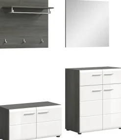 Home affaire Garderoben-Set »Rumba, 4-teilig, Breite 175 cm, Hochglanz Front, bestehend aus:« 4 Stk. tlg.