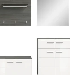 Home affaire Garderoben-Set »Rumba, 4-teilig, Breite 175 cm, Hochglanz Front, bestehend aus:« 4 Stk. tlg.