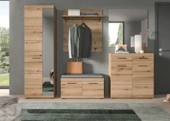 Home affaire Garderoben-Set »SIENA, Breite 272 cm, 6-tlg., individuell stellbar, inkl. Sitzkissen« Komplett-Set, Garderobenschrank, Sitzbank, Sitzkissen, Paneel,Schuhschrank & Spiegel, 5 Stk. tlg.