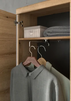 Home affaire Garderoben-Set »SIENA, Breite 272 cm, 6-tlg., individuell stellbar, inkl. Sitzkissen« Komplett-Set, Garderobenschrank, Sitzbank, Sitzkissen, Paneel,Schuhschrank & Spiegel, 5 Stk. tlg.
