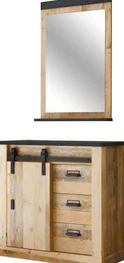 Home affaire Garderoben-Set »Sherwood, Garderobe im Industrial-Style, Komplettset mit viel Stauraum« 2 Stk. tlg.