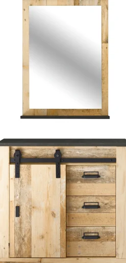 Home affaire Garderoben-Set »Sherwood, Garderobe im Industrial-Style, Komplettset mit viel Stauraum« 2 Stk. tlg.