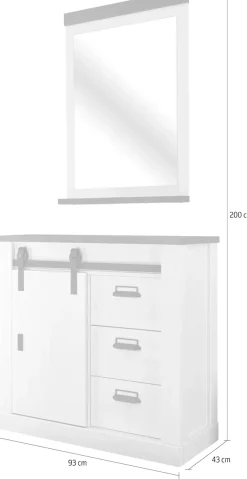 Home affaire Garderoben-Set »Sherwood, Garderobe im Industrial-Style, Komplettset mit viel Stauraum« 2 Stk. tlg.