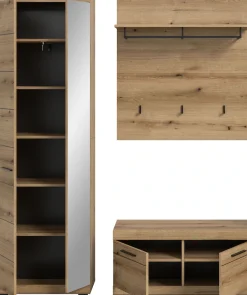 Home affaire Garderoben-Set »SIENA, Breite 167 cm, 3-teiliges Set, individuell stellbar« Komplett-Set, bestehend aus: Garderobenschrank, Sitzbank und Garderobenpaneel, 3 Stk. tlg.