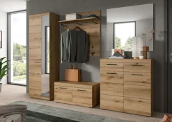 Home affaire Garderoben-Set »SIENA, Breite 167 cm, 3-teiliges Set, individuell stellbar« Komplett-Set, bestehend aus: Garderobenschrank, Sitzbank und Garderobenpaneel, 3 Stk. tlg.