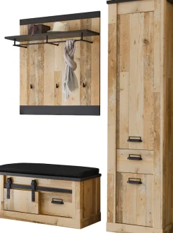 Home affaire Garderoben-Set »Sherwood, Garderobe im Industrial-Style, Komplettset mit viel Stauraum« 3 Stk. tlg.