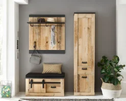 Home affaire Garderoben-Set »Sherwood, Garderobe im Industrial-Style, Komplettset mit viel Stauraum« 3 Stk. tlg.