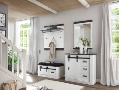 Home affaire Garderoben-Set »Sherwood, Garderobe im Industrial-Style, Komplettset mit viel Stauraum« 4 Stk. tlg.