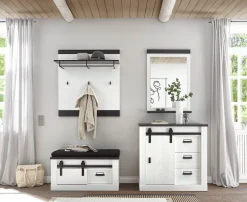Home affaire Garderoben-Set »Sherwood, Garderobe im Industrial-Style, Komplettset mit viel Stauraum« 4 Stk. tlg.