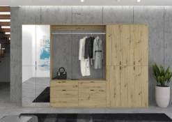 Home affaire Garderoben-Set »TRONDHEIM, 6-teilig, Breite 273cm, individuell platzier- & erweiterbar« Set, bestehend aus: 3x Garderobenschrank & 3-tlgs. Zwischenbauelement, 5 Stk. tlg.