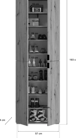 Home affaire Garderoben-Set »TRONDHEIM, 6-teilig, Breite 273cm, individuell platzier- & erweiterbar« Set, bestehend aus: 3x Garderobenschrank & 3-tlgs. Zwischenbauelement, 5 Stk. tlg.