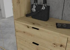 Home affaire Garderoben-Set »TRONDHEIM, 6-teilig, Breite 273cm, individuell platzier- & erweiterbar« Set, bestehend aus: 3x Garderobenschrank & 3-tlgs. Zwischenbauelement, 5 Stk. tlg.