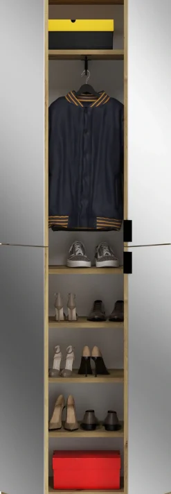 Home affaire Garderoben-Set »TRONDHEIM, 2-teilig, Breite 91 cm, individuell platzier- & erweiterbar« Set, bestehend aus: Garderobenschrank breit & Garderobenschrank schmal, 2 Stk. tlg.