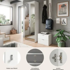 Home affaire Garderoben-Set »Trondheim, Garderobenset 3-tlg. Breite 128 cm,« 3 Stk. tlg.