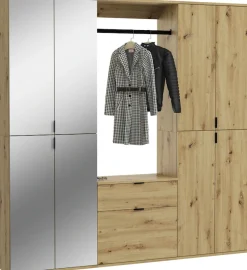 Home affaire Garderoben-Set »TRONDHEIM, 5-teilig, Breite 183cm, individuell platzier- & erweiterbar« Set, bestehend aus: 2x Garderobenschrank breit & 3-tlgs. Zwischenbauelement, 4 Stk. tlg.
