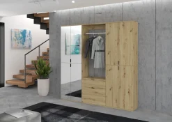 Home affaire Garderoben-Set »TRONDHEIM, 5-teilig, Breite 183cm, individuell platzier- & erweiterbar« Set, bestehend aus: 2x Garderobenschrank breit & 3-tlgs. Zwischenbauelement, 4 Stk. tlg.