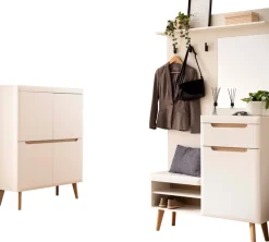 Home affaire Garderoben-Set »Torge, Garderobe mit Stauraum, Garderobenschrank im Scandic Design« Set, 2 Stk. tlg.