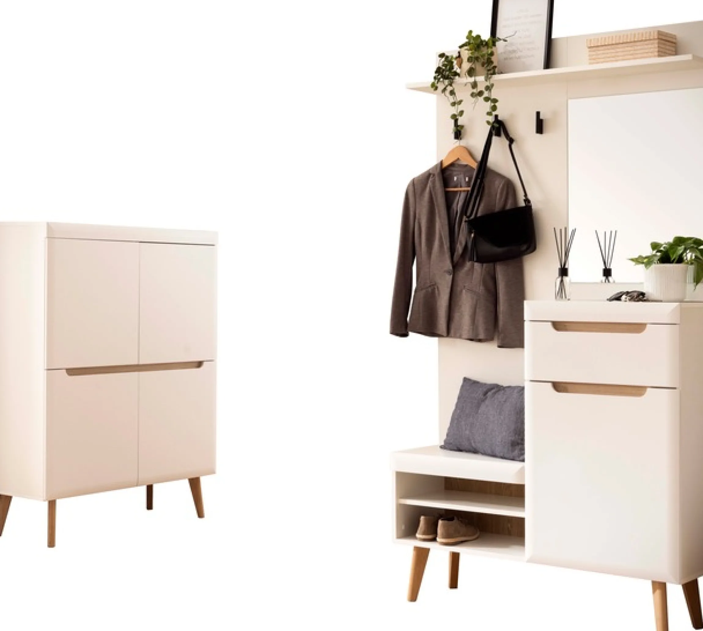 Home affaire Garderoben-Set »Torge, Garderobe mit Stauraum, Garderobenschrank im Scandic Design« Set, 2 Stk. tlg.