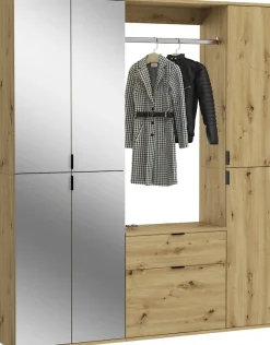 Home affaire Garderoben-Set »TRONDHEIM, 5-teilig, Breite 152cm, individuell platzier- & erweiterbar« Set, bestehend aus: 2x Garderobenschrank & 3-tlgs. Zwischenbauelement, 4 Stk. tlg.