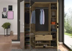 Home affaire Garderoben-Set »TRONDHEIM, 5-teilig, Breite 152cm, individuell platzier- & erweiterbar« Set, bestehend aus: 2x Garderobenschrank & 3-tlgs. Zwischenbauelement, 4 Stk. tlg.