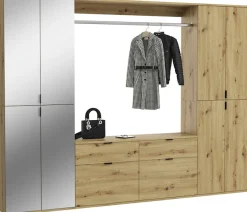 Home affaire Garderoben-Set »TRONDHEIM, 5-teilig, Breite 243cm, individuell platzier- & erweiterbar« Set, bestehend aus: 2x Garderobenschrank breit & 3-tlgs. Zwischenbauelement, 4 Stk. tlg.