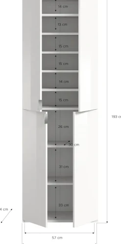 Home affaire Garderoben-Set »TRONDHEIM, 5-teilig, Breite 243cm, individuell platzier- & erweiterbar« Set, bestehend aus: 2x Garderobenschrank breit & 3-tlgs. Zwischenbauelement, 4 Stk. tlg.