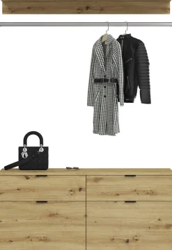Home affaire Garderoben-Set »TRONDHEIM, 5-teilig, Breite 243cm, individuell platzier- & erweiterbar« Set, bestehend aus: 2x Garderobenschrank breit & 3-tlgs. Zwischenbauelement, 4 Stk. tlg.