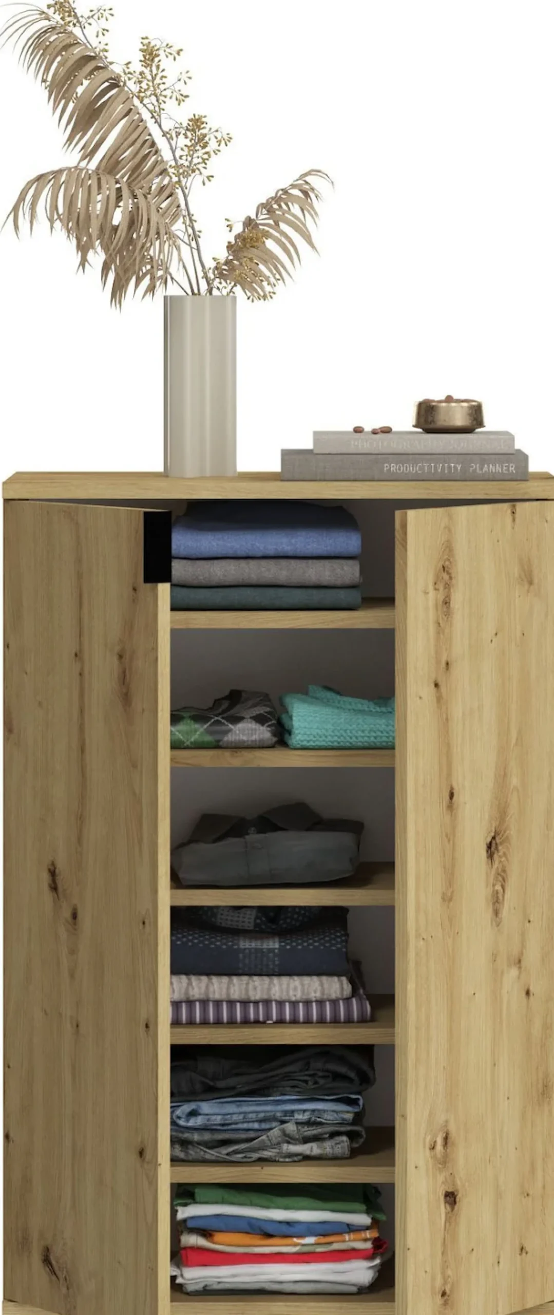 Home affaire Garderoben-Set »Trondheim, Breite 122 cm, best. aus 2 Kommoden, 4 Türen, 12 Fächer« Set, 2 Stk. tlg.
